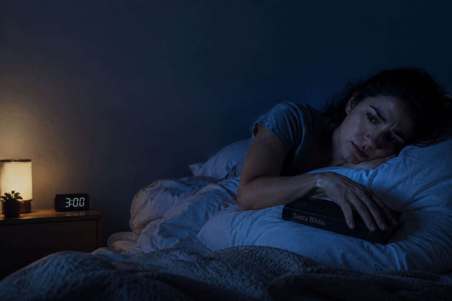 Creyente despierta a las 3 de la mañana con su Biblia